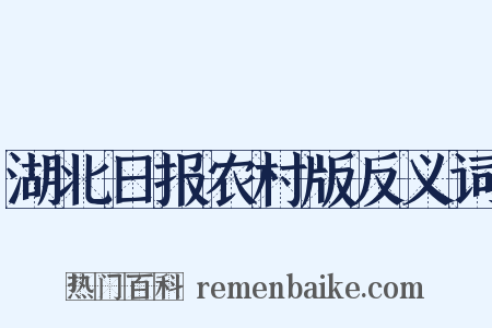 湖北日报农村版反义词是什么意思的图片
